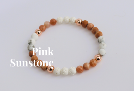 Pink Sunstone Diffuser Bracelets