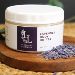 Lavender Body Butter Jar with Lavender Buds